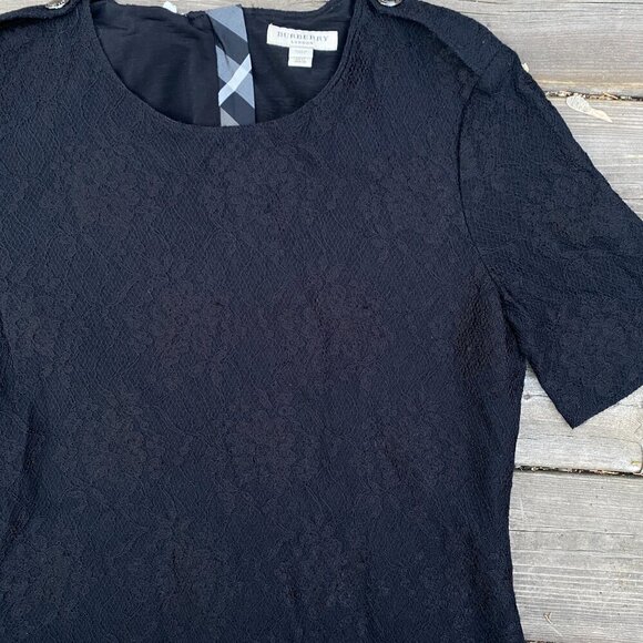 Burberry London Floral Zip Dress Black Mohair Pattern Size 8 - Picture 16 of 16